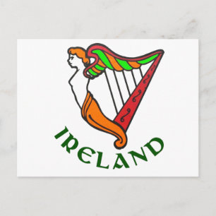 Irish Harp postcard