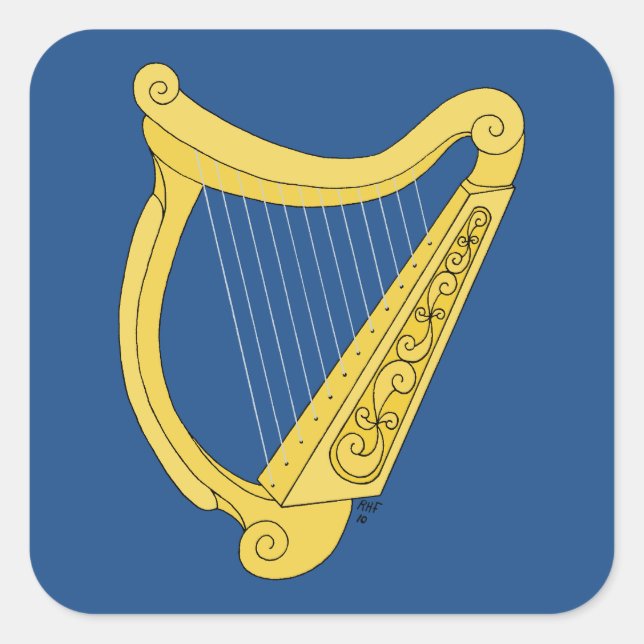 Irish Harp Square Sticker (Front)