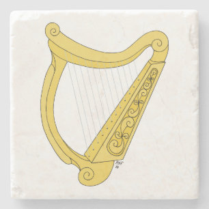 Irish Harp Stone Coaster