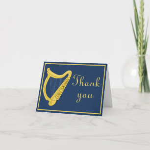 Irish Harp Thank You Card