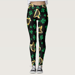 Irish Harps + Shamrocks Leggings