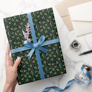 Irish Harps + Shamrocks Wrapping Paper