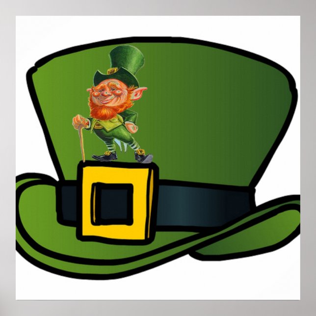 IRISH HAT AND LEPRECHAUN poster (Front)