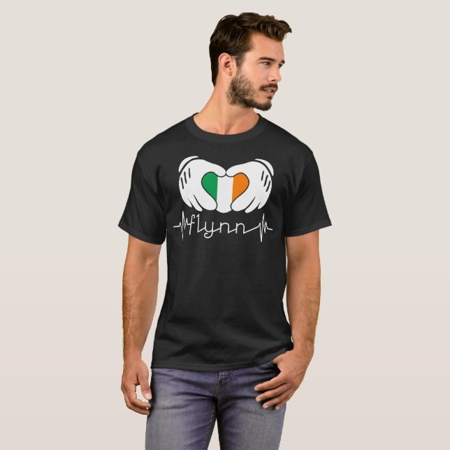 Irish Heartbeat Flynn St Patricks Day Gift T-Shirt (Front Full)