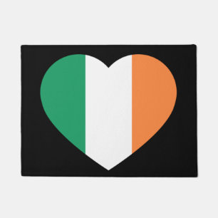 Irish Heartflag on black dmcn Doormat