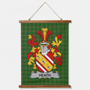 Irish Heath Coat of Arms Family Crest Hanging Tapestry