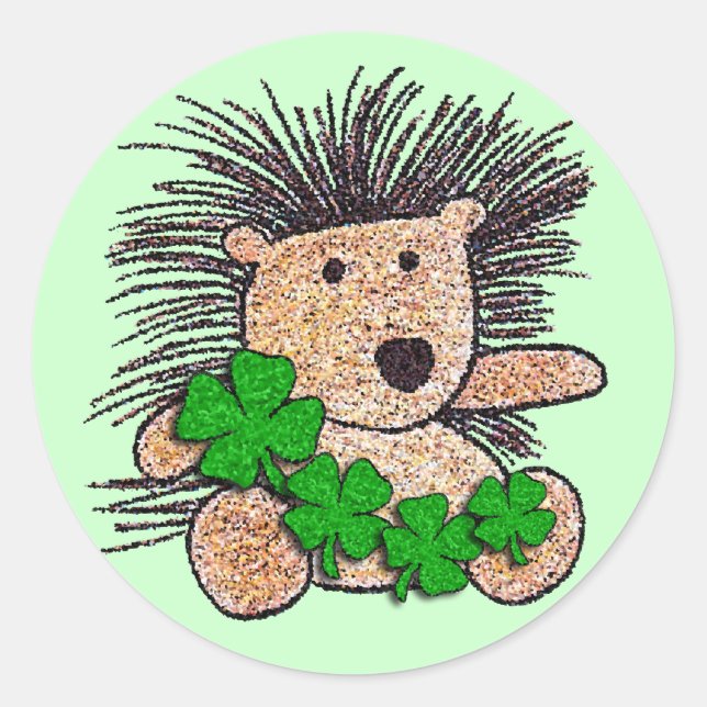 Irish Hedgehog! Classic Round Sticker (Front)