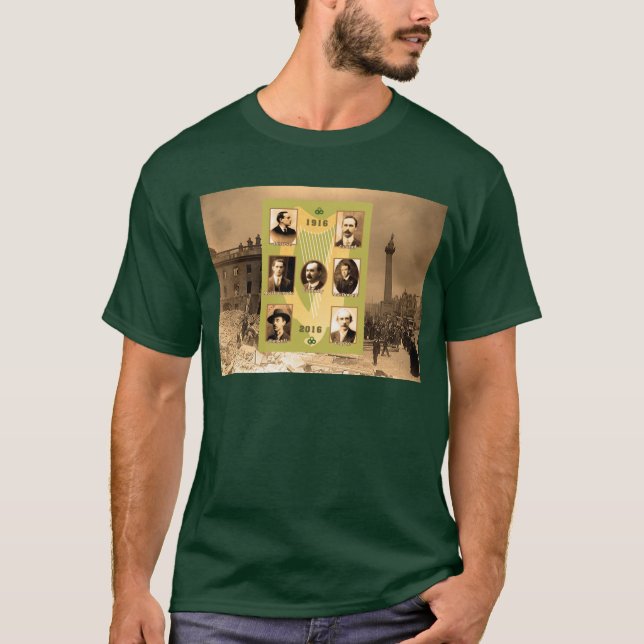 Irish Heroes image for Men's-Dark-T-Shirt-Green T-Shirt (Front)