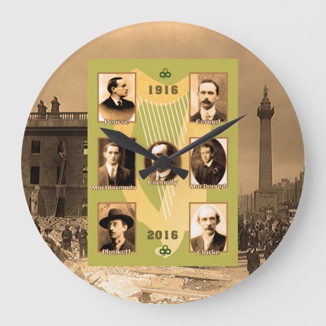 Irish Heroes image for Round-Large-Wall-Clock Large Clock (Front)