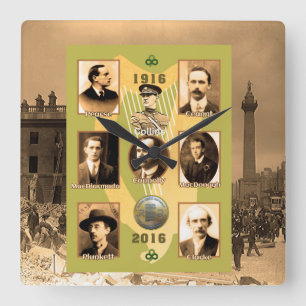 Irish Heroes image for Square-Wall-Clock Square Wall Clock