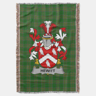 Irish Hewitt Coat of Arms Family Crest Ireland Throw Blanket