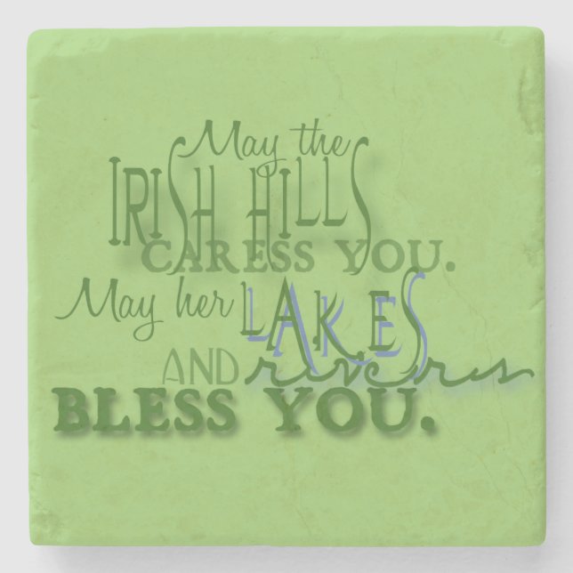 Irish Hills Blessing Stone Coaster (Front)