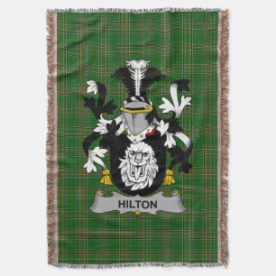  Irish Hilton Coat of Arms Family Crest Ireland Throw Blanket