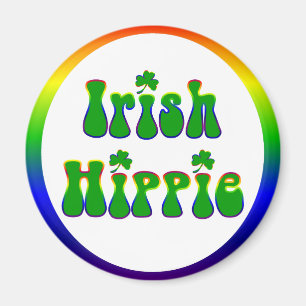 Irish Hippie Round Magnet