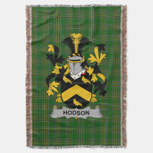Irish Hodson Coat of Arms Family Crest Ireland Throw Blanket
