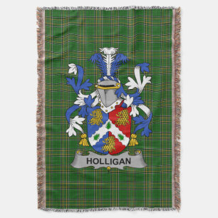 Irish Holligan or O_Halligan Coat of Arms Family Throw Blanket