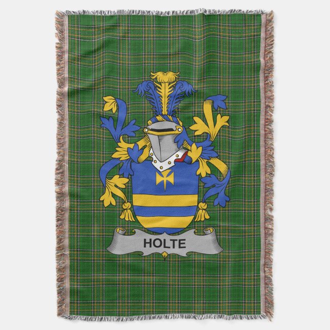  Irish Holte or Holt Coat of Arms Family Crest Ire Throw Blanket (Front Vertical)