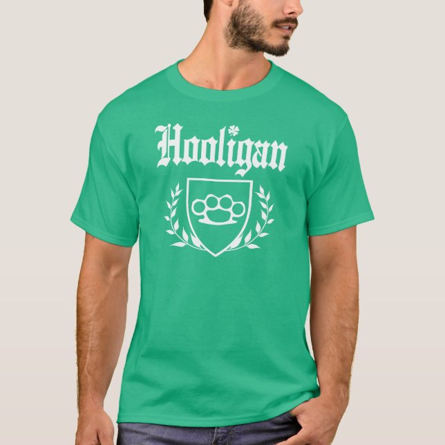 IRISH Hooligan Brass Knuckle Crest T-Shirt (Front)