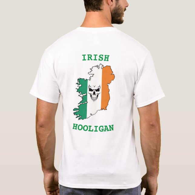 Irish Hooligan Skull Flag T-Shirt (Back)