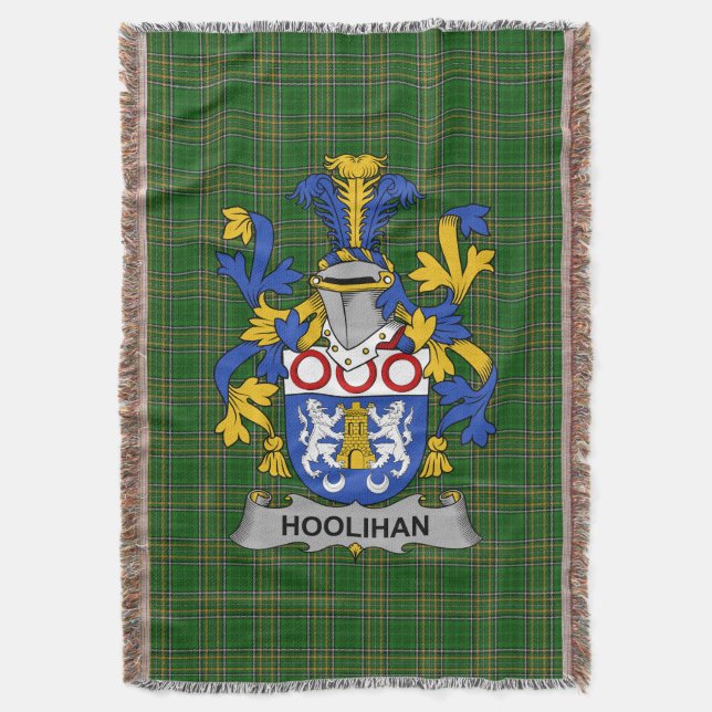  Irish Hoolihan or O_Holohan Coat of Arms Family C Throw Blanket (Front Vertical)