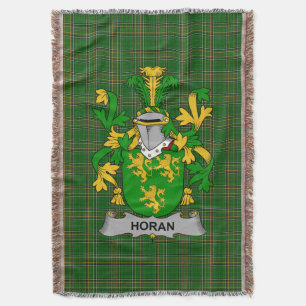  Irish Horan or O_Horan Coat of Arms Family Crest  Throw Blanket