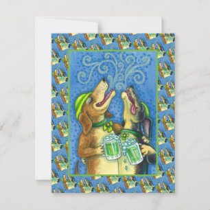 IRISH HOUND DOGS ST. PATRICK'S DAY GREEN BEER CARD