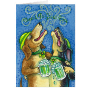 IRISH HOUNDS ST. PATRICK'S DAY DOG NOTE CARD Blank