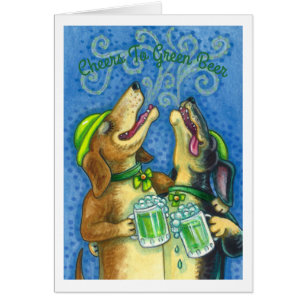IRISH HOUNDS ST. PATRICK'S DAY DOG NOTE CARD Blank