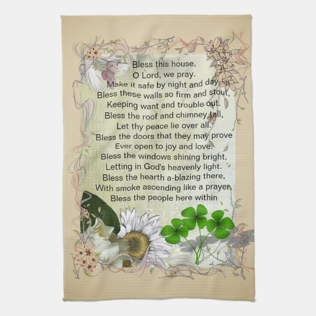 Irish House Blessing kitchen towel (Vertical)