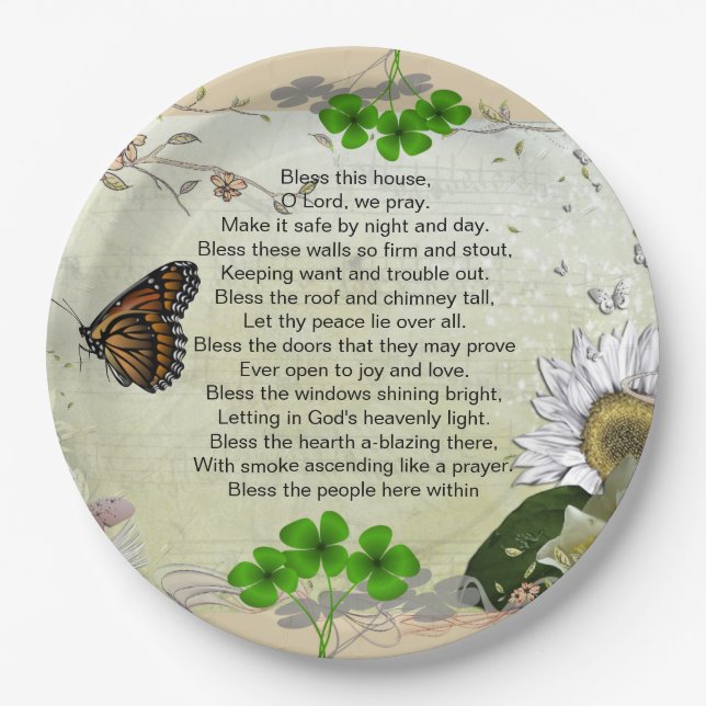 Irish House Blessing paper plate (Front)