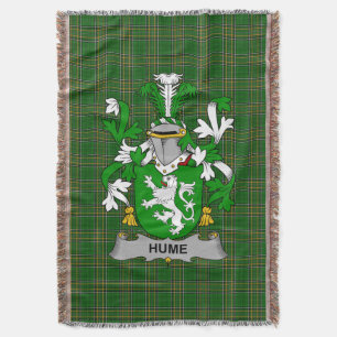  Irish Hume Coat of Arms Family Crest Ireland Throw Blanket