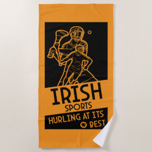 Irish Hurling Sport Beach Towel