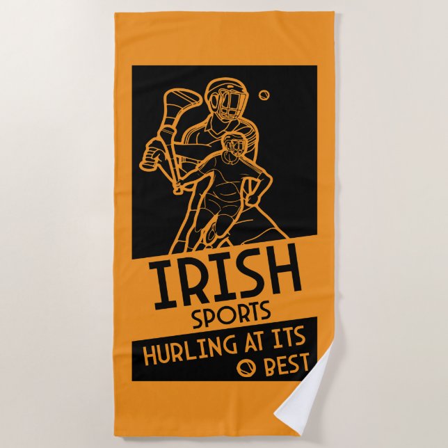 Irish Hurling Sport Beach Towel (Front)