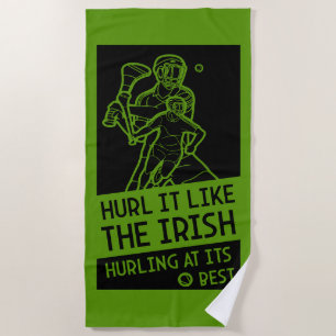 Irish Hurling Sport Beach Towel