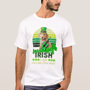 Irish I Am Kiss Me You Must Funny Ghitar Dachshund T-Shirt
