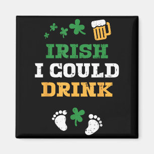 Irish I Could Drink Pregnancy Announcement St Patr Magnet