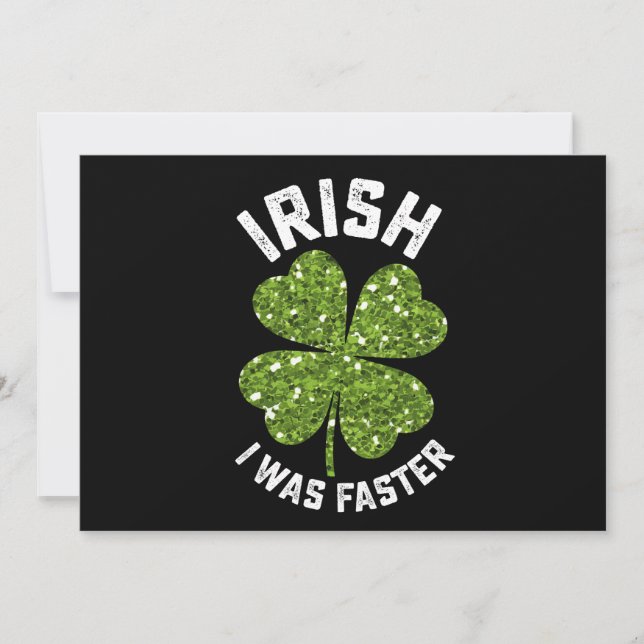 Irish I Was Faster Running Run St Patrick's Day Invitation (Front)