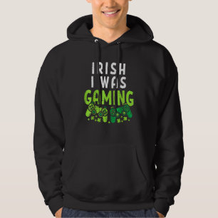 Irish I Was Gaming Funny St Patrick's Day Gamer Bo Hoodie