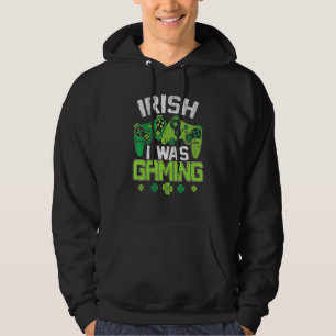 Irish I Was Gaming Funny St Patricks Day Gamer Boy Hoodie