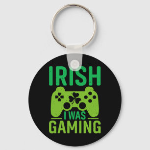 Irish I Was Gaming Funny St Patricks Day Gamer Boy Key Ring