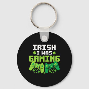 Irish I Was Gaming Funny St Patricks Day Gamer Boy Key Ring