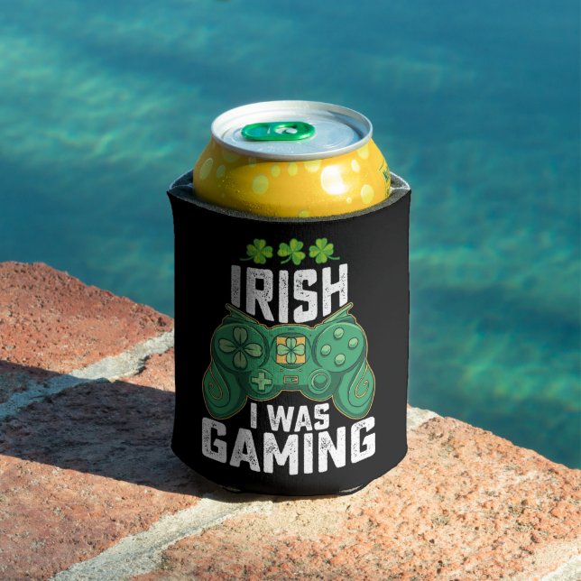 Irish I Was Gaming Gamer Games St Patrick's Day Can Cooler (In Situ Pool)