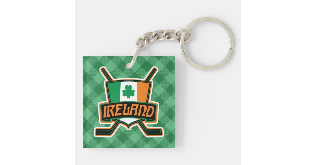 Irish Ice Hockey Flag Logo Keyring | Zazzle.co.uk