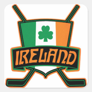 Irish Ice Hockey Flag Logo Square Sticker