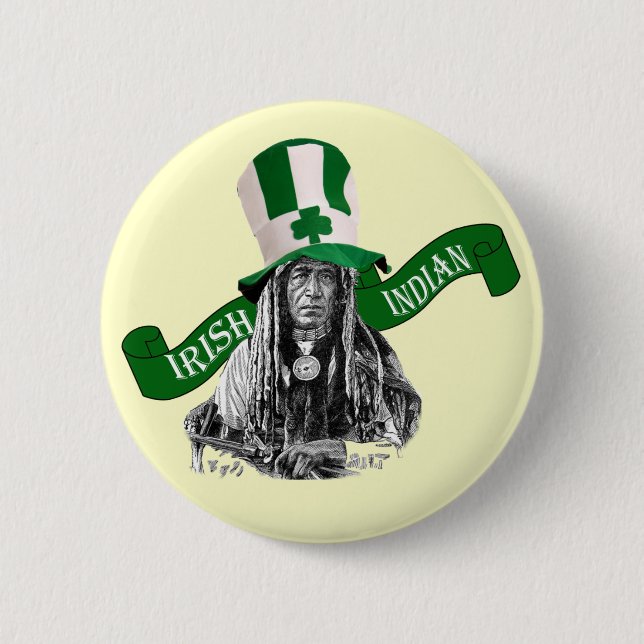 Irish Indian  St Patrick's day 6 Cm Round Badge (Front)