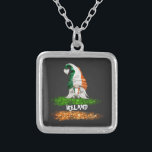 *~* IRISH IRELAND GNOME Abstract Flag Silver Plated Necklace<br><div class="desc">Such a awesome Whimsical Cute Fun Patriotic Irish Pride Irish Flag GNOME holding a HEART with Irish Flag Colours. * IRELAND IRISH FLAG BRUSH STROKE Simple Abstract IRISH flag colours Green White and ORANGE. Modern Popular Abstract Simple Colourful Creative Whimsical Cute Fun Patriotic Irish Pride GNOME IRISH flag. IRISH IRELAND...</div>