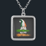 *~* IRISH IRELAND GNOME Abstract Flag Silver Plated Necklace<br><div class="desc">Such a awesome Whimsical Cute Fun Patriotic Irish Pride Irish Flag GNOME holding a HEART with Irish Flag Colours. * IRELAND IRISH FLAG BRUSH STROKE Simple Abstract IRISH flag colours Green White and ORANGE. Modern Popular Abstract Simple Colourful Creative Whimsical Cute Fun Patriotic Irish Pride GNOME IRISH flag. IRISH IRELAND...</div>