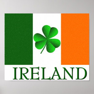Irish Ireland Shamrock Flag Colors Poster
