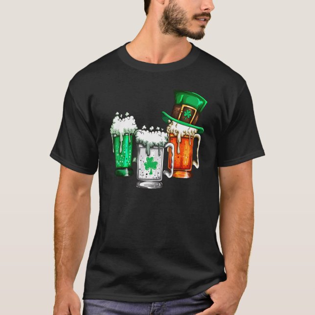 Irish Irish Holiday Irish Beer Shamrock Beer T-Shirt (Front)