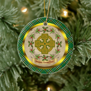 Irish Irish National Tartan  Christmas Ceramic Tree Decoration